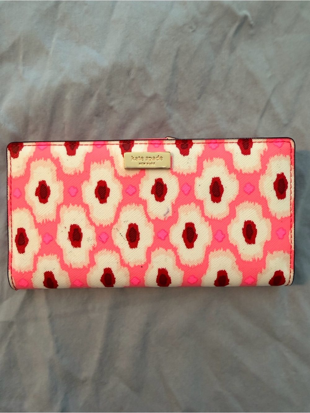 kate spade Pink, Cream and Red Floral Continental Wallet